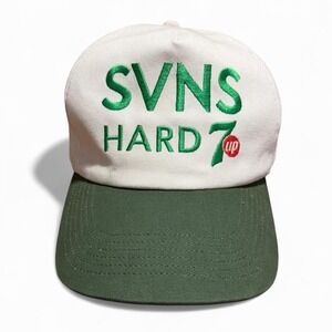Vintage Y2K Seven Hard 7UP Pop Soda Cola Promo Strapback Hat OSFA Cap Adjustable